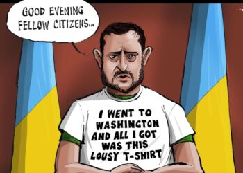 Telegraph высмеяла неудачный визит Зеленского в Вашингтон через карикатуру